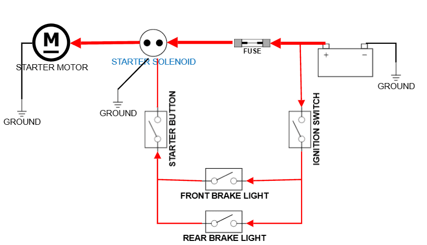 Scooter/Moped electrical starter system